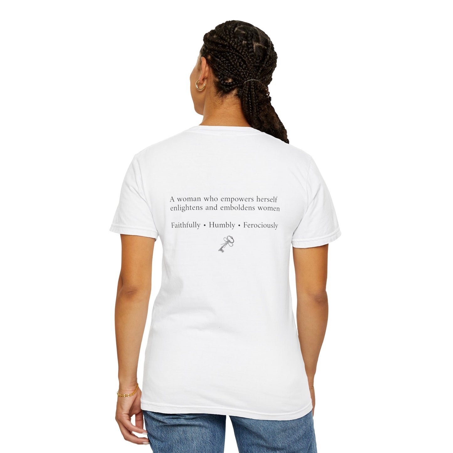 T-Shirt — "A Woman Who Empowers" Inspirational Graphic Tee