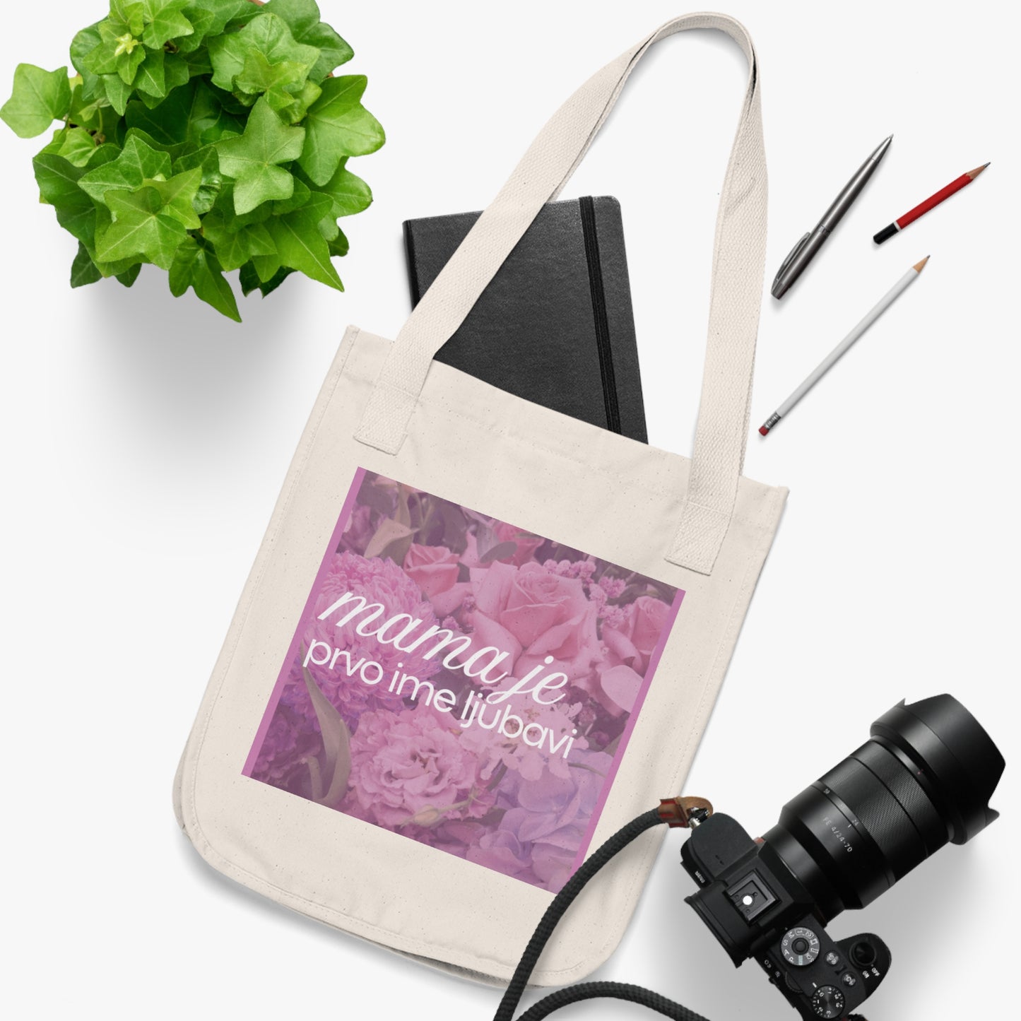 "Mama je prvo ime ljubavi" Organic Canvas Totebag